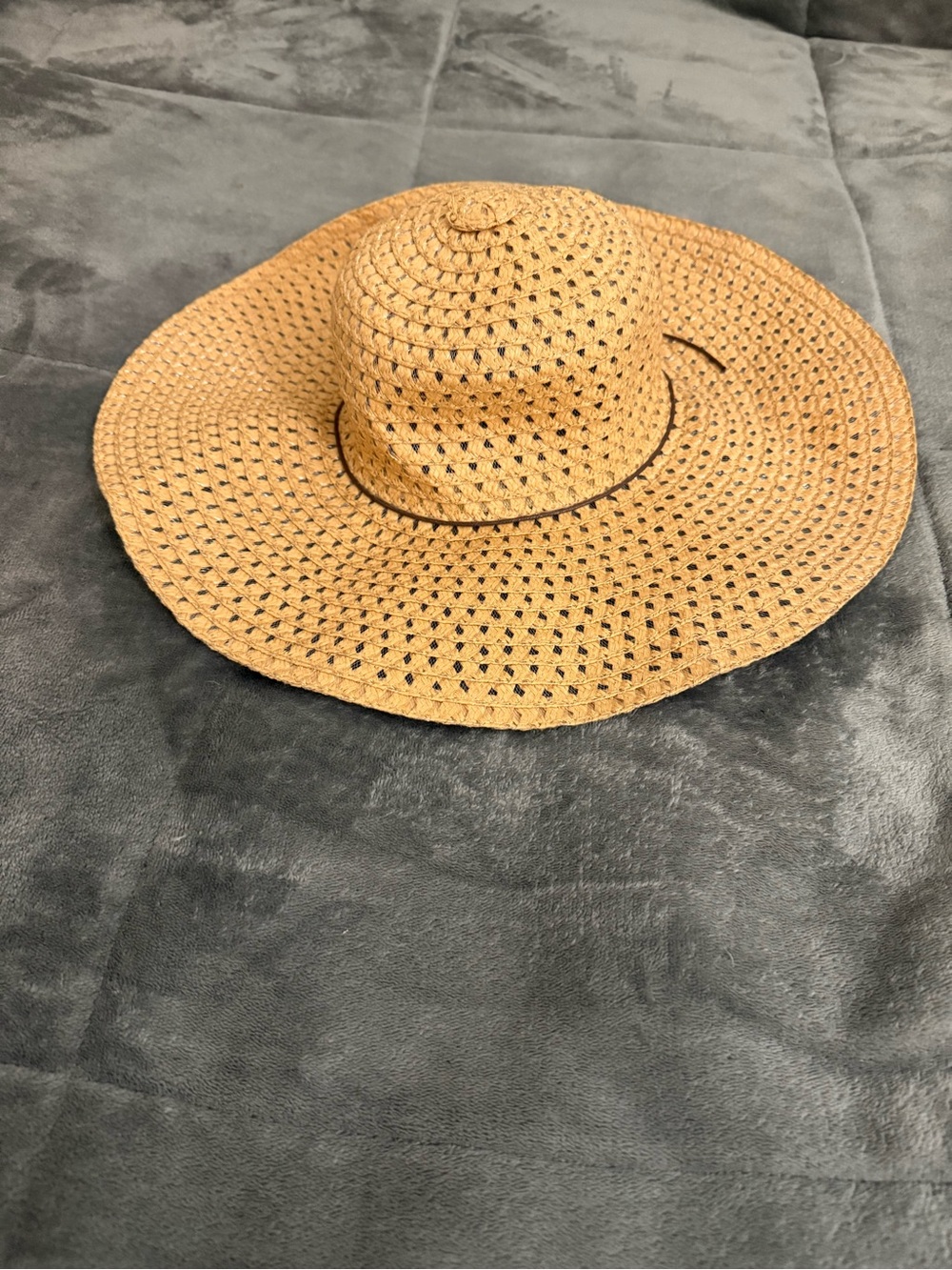Straw Wide-Brim Sun Hat - Tan